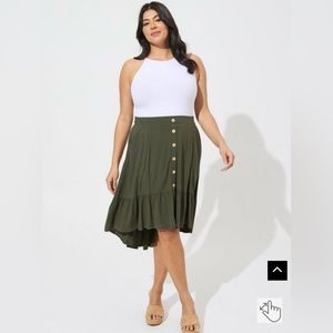 Midi Lenny Hi Low Tiered Skirt torrid size 6